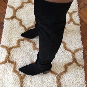Zara black suede over the knee boots